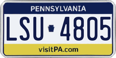 PA license plate LSU4805