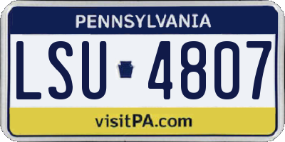 PA license plate LSU4807