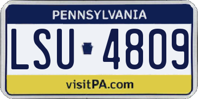 PA license plate LSU4809