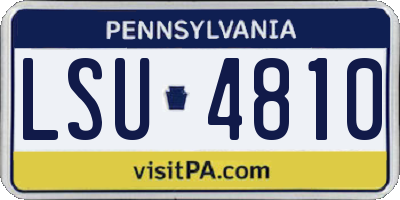 PA license plate LSU4810