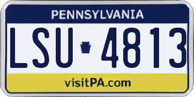 PA license plate LSU4813