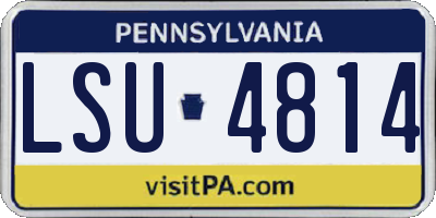 PA license plate LSU4814