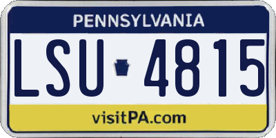 PA license plate LSU4815