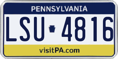 PA license plate LSU4816