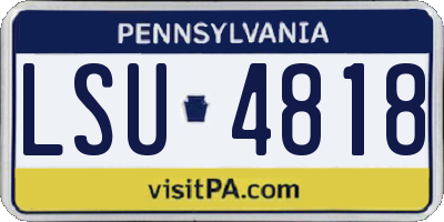 PA license plate LSU4818