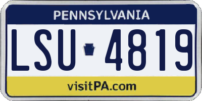 PA license plate LSU4819