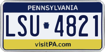 PA license plate LSU4821