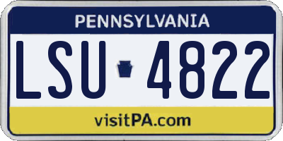 PA license plate LSU4822