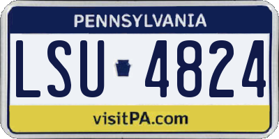 PA license plate LSU4824