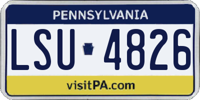 PA license plate LSU4826