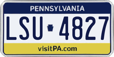 PA license plate LSU4827