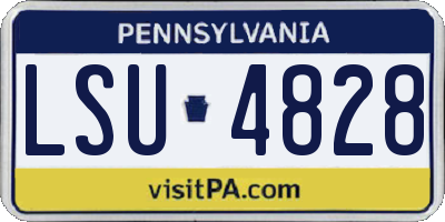 PA license plate LSU4828