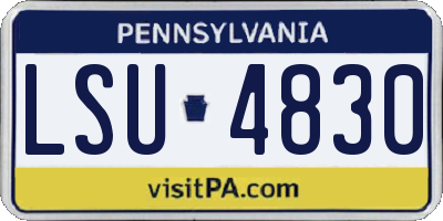 PA license plate LSU4830