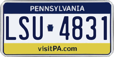 PA license plate LSU4831