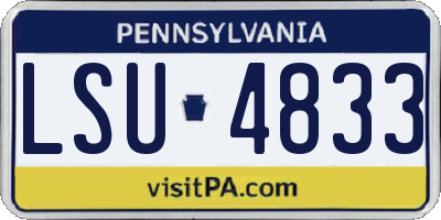 PA license plate LSU4833