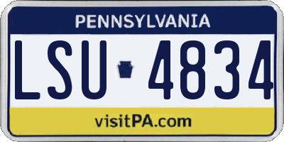 PA license plate LSU4834