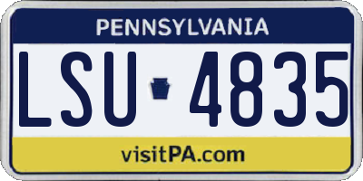 PA license plate LSU4835