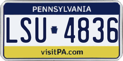 PA license plate LSU4836