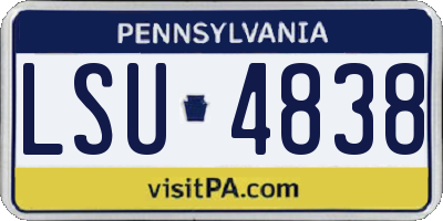 PA license plate LSU4838