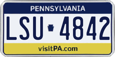 PA license plate LSU4842