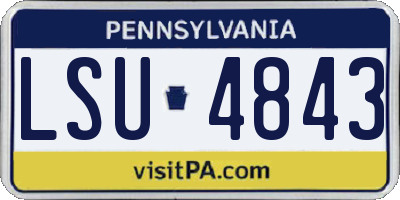 PA license plate LSU4843