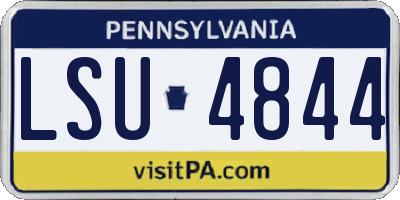 PA license plate LSU4844