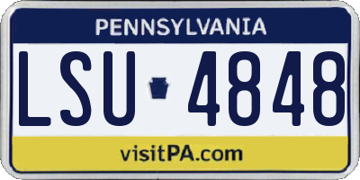 PA license plate LSU4848
