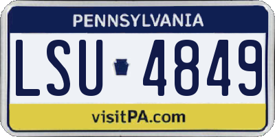 PA license plate LSU4849