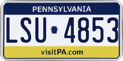 PA license plate LSU4853