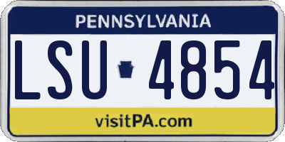PA license plate LSU4854