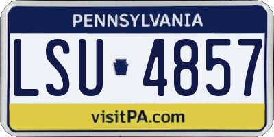 PA license plate LSU4857