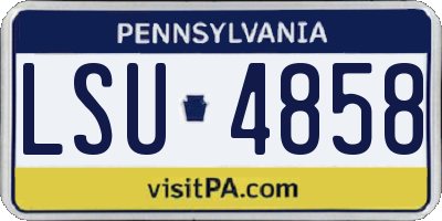 PA license plate LSU4858