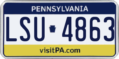 PA license plate LSU4863