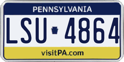 PA license plate LSU4864