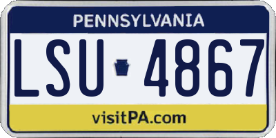 PA license plate LSU4867