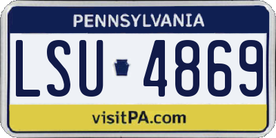 PA license plate LSU4869