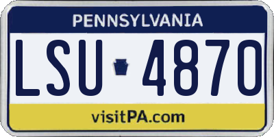PA license plate LSU4870