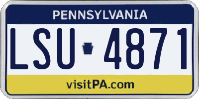PA license plate LSU4871