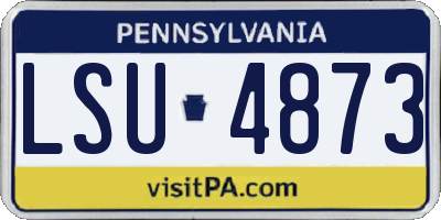 PA license plate LSU4873