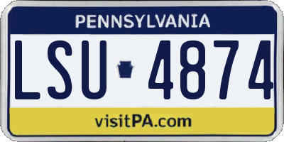 PA license plate LSU4874