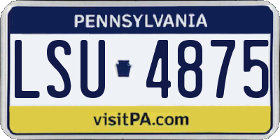 PA license plate LSU4875