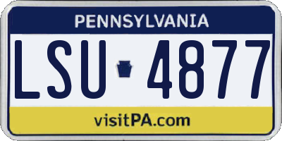 PA license plate LSU4877