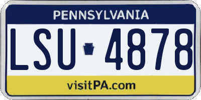 PA license plate LSU4878