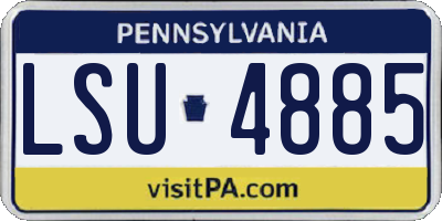 PA license plate LSU4885