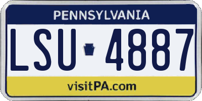PA license plate LSU4887