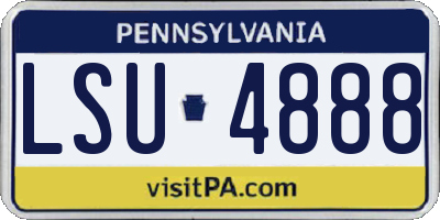 PA license plate LSU4888