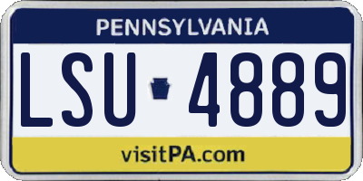 PA license plate LSU4889