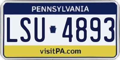 PA license plate LSU4893