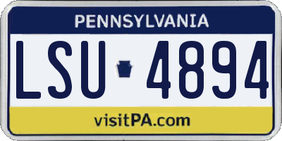 PA license plate LSU4894