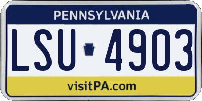PA license plate LSU4903